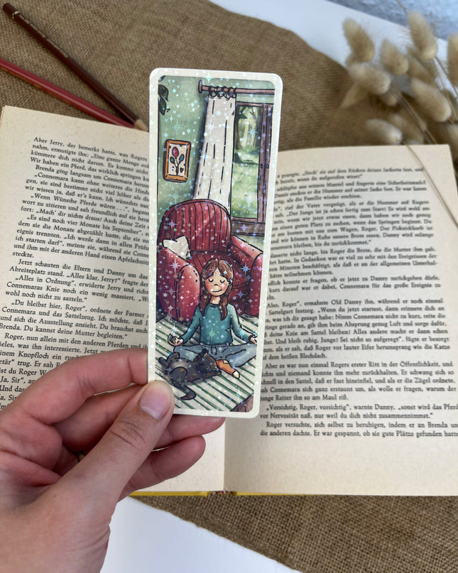 Lesezeichen “Yoga mit Katze"