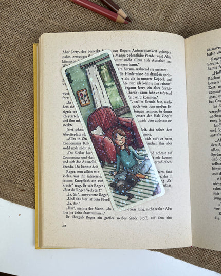 Lesezeichen “Yoga mit Katze"