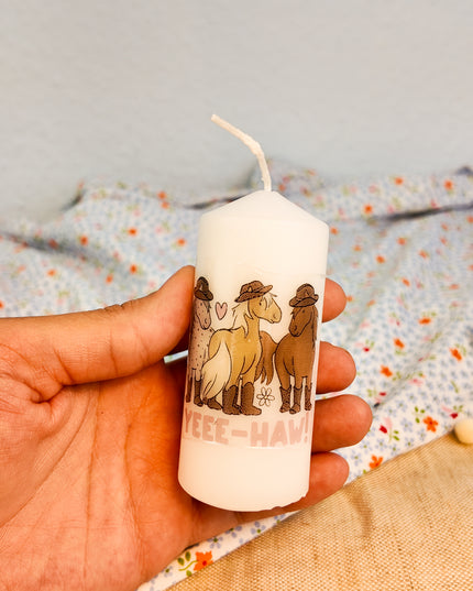 Kerze mit Pferdemotiv “Cowboys”