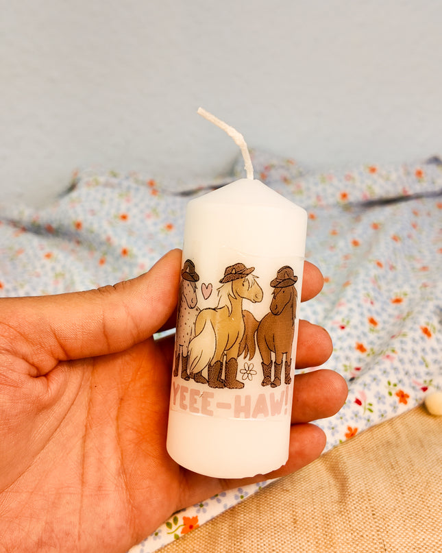 Kerze mit Pferdemotiv “Cowboys”