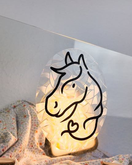 Lichtfänger mit Pferdemotiv – statisch haftendes Fensterbild "Ponyherz"