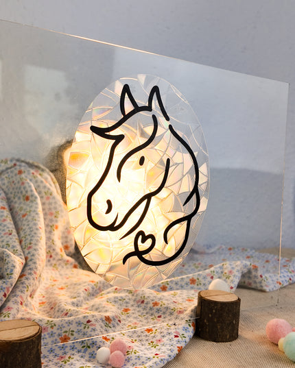 Lichtfänger mit Pferdemotiv – statisch haftendes Fensterbild "Ponyherz"