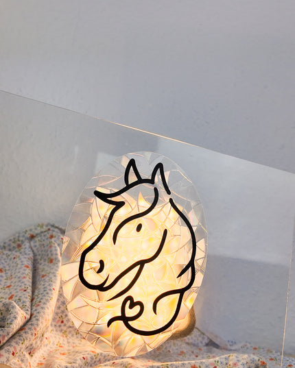 Lichtfänger mit Pferdemotiv – statisch haftendes Fensterbild "Ponyherz"