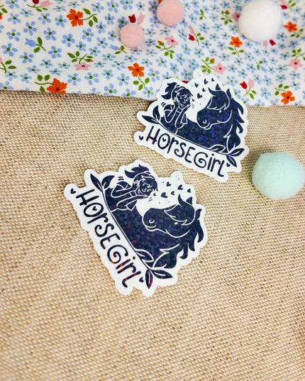 Glitzer-Sticker mit Pferdemotiv "Horsegirl"
