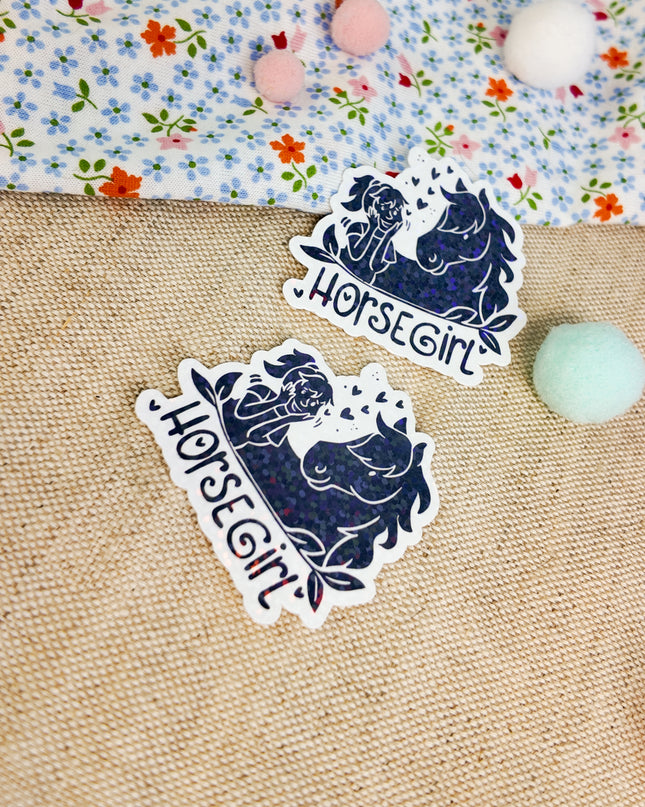 Glitzer-Sticker mit Pferdemotiv "Horsegirl"