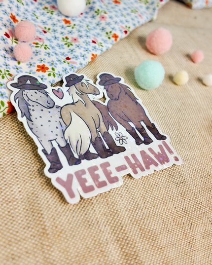 Glitzer-Sticker mit Pferdemotiv "Yee-Haw"