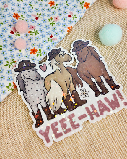 Glitzer-Sticker mit Pferdemotiv "Yee-Haw"