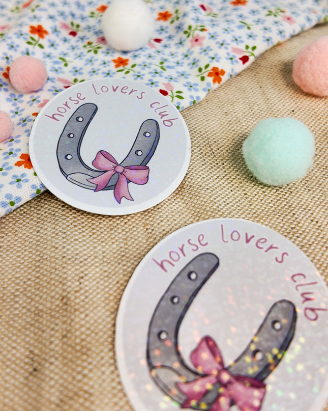 Glitzer-Sticker mit Pferdemotiv "Horse Lovers Club"