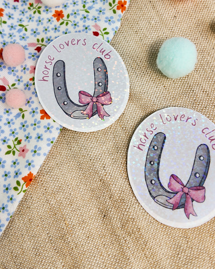 Glitzer-Sticker mit Pferdemotiv "Horse Lovers Club"