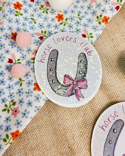 Glitzer-Sticker mit Pferdemotiv "Horse Lovers Club"