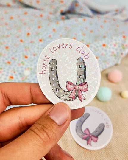 Glitzer-Sticker mit Pferdemotiv "Horse Lovers Club"