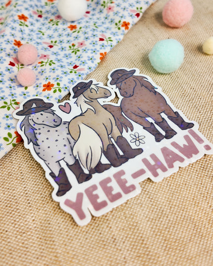 Glitzer-Sticker mit Pferdemotiv "Yee-Haw"