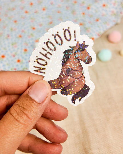 Glitzer-Sticker mit Pferdemotiv "Nöhööö!"