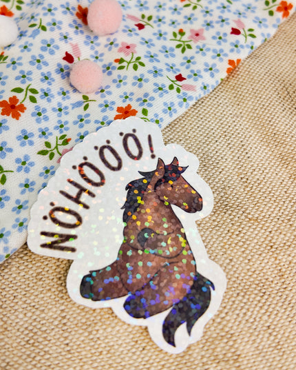 Glitzer-Sticker mit Pferdemotiv "Nöhööö!"