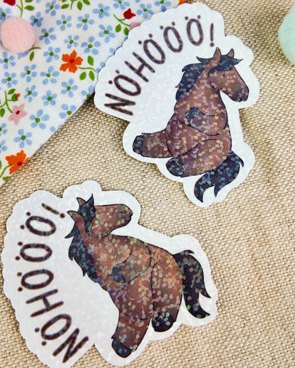 Glitzer-Sticker mit Pferdemotiv "Nöhööö!"