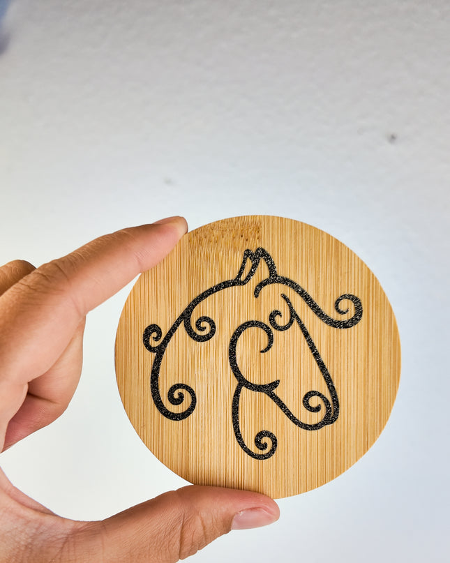 Untersetzer mit Pferdemotiv aus Bambus "Organic Horse"
