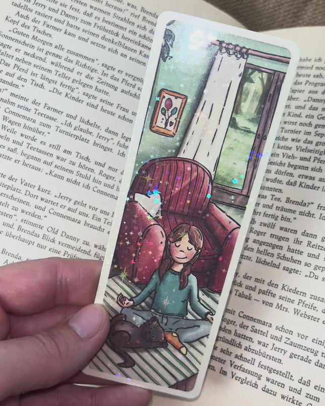 Lesezeichen “Yoga mit Katze"