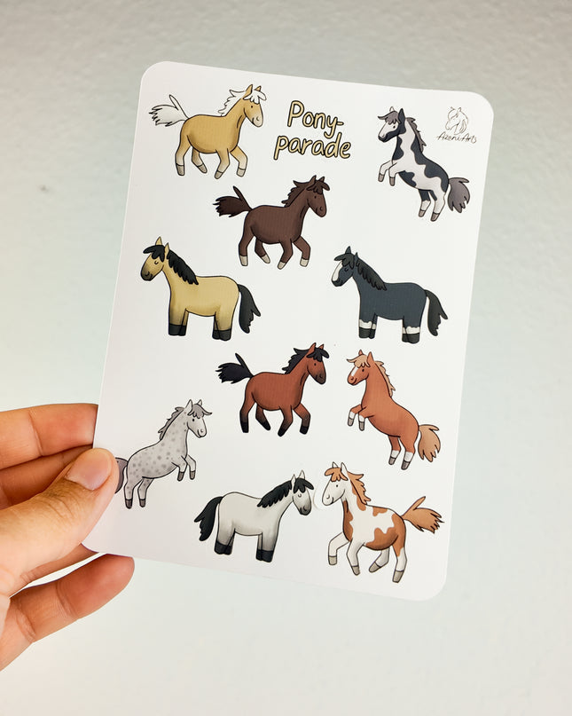 Stickerbogen mit Pferdemotiv "Ponyparade"