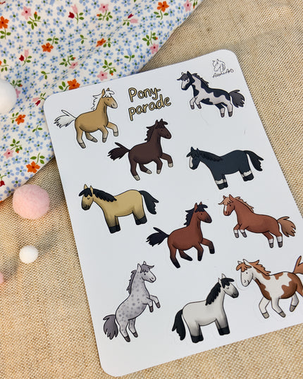 Stickerbogen mit Pferdemotiv "Ponyparade"