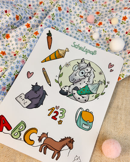 Stickerbogen mit Pferdemotiv "Schulspaß"