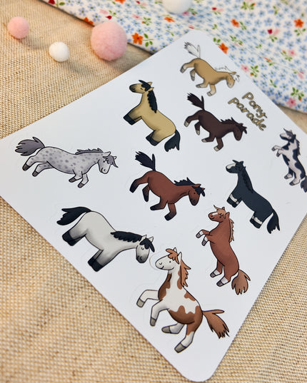 Stickerbogen mit Pferdemotiv "Ponyparade"