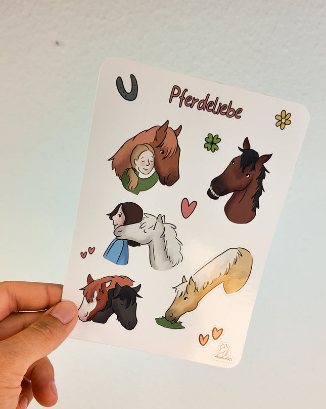 Stickerbogen mit Pferdemotiv "Pferdeliebe"