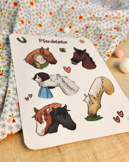 Stickerbogen mit Pferdemotiv "Pferdeliebe"