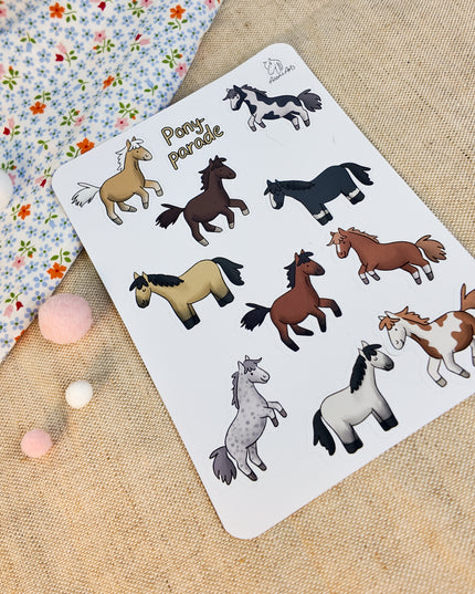 Stickerbogen mit Pferdemotiv "Ponyparade"